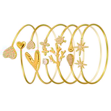 1 Piece Vacation Coral Stainless Steel Gold Color Women's Bangles h5 Picture8