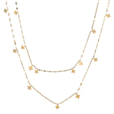 1 pezzo di collana a strati in acciaio inossidabile da donna, dalla forma irregolare e semplice, serie semplice h5 Immagine2