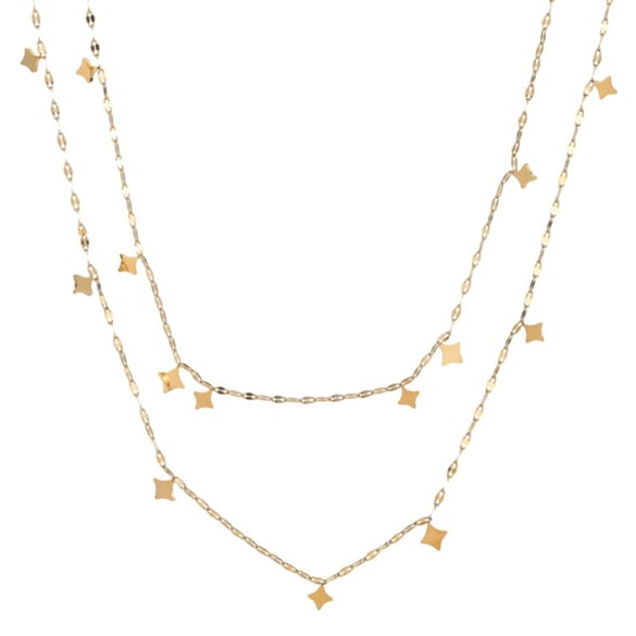 1 Stück Simple Series Einfache unregelmäßige Form Edelstahl mehrlagige Halsketten für Damen