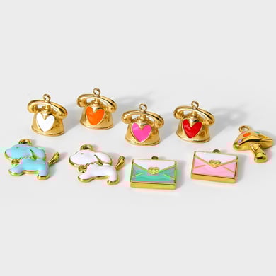 1 Pair Romantic Series Cute Heart Stainless Steel  Pendants h5 Picture4