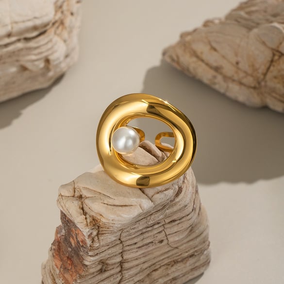 1 stuk Simple Series Casual Turtle roestvrijstalen statement ringen