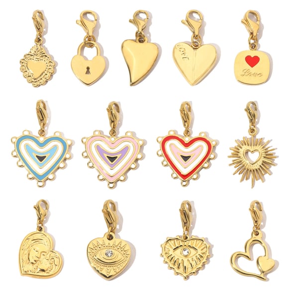 1 Piece Romantic Heart Stainless Steel Women's Pendants 2
