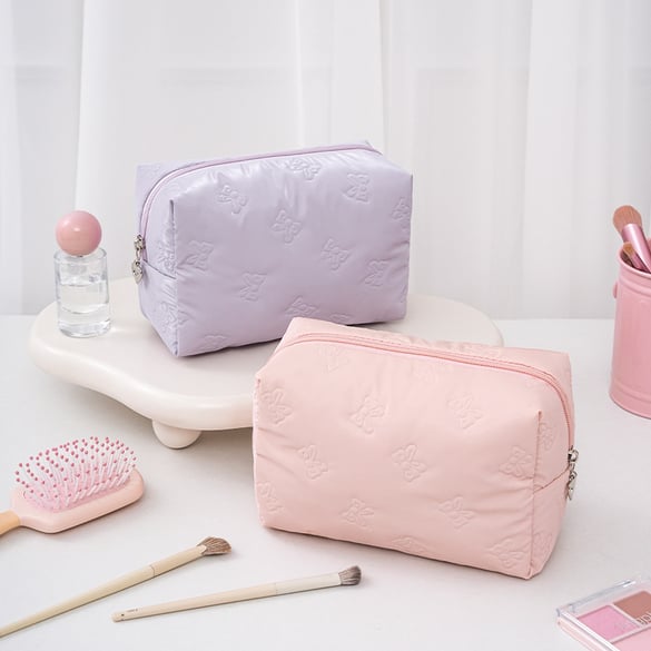 1 Pair Simple Series Classic Solid Color  Women's Makeup Bags