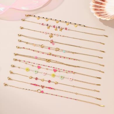 1 pulsera romántica de acero inoxidable con dije de corazón dulce h5 Imagen3