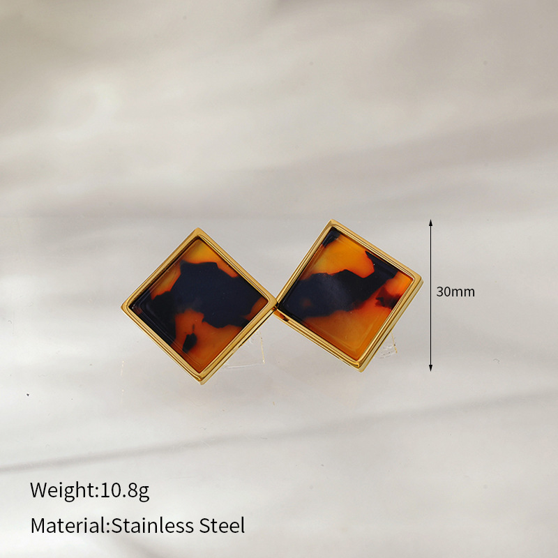 1 Pair Retro Leopard Acrylic Stud Earrings