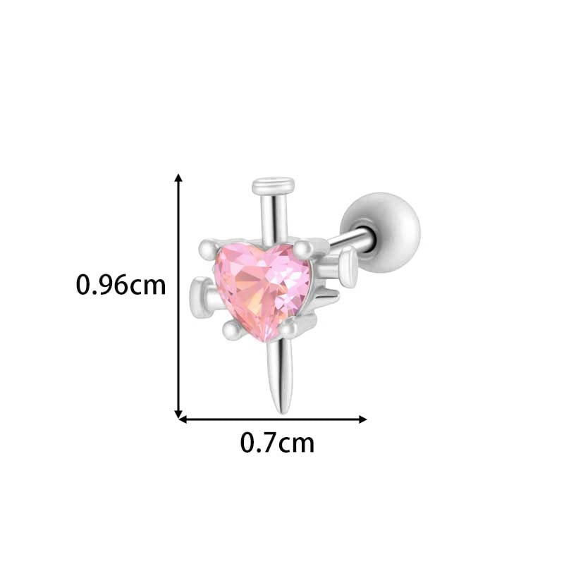 1 Piece Sweet Bear Copper Gold Color Zircon Women's Piercing Earrings Picture2