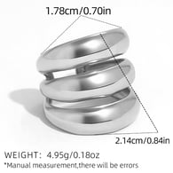 silver color/Ring size 8/1件戒指 Afbeelding3