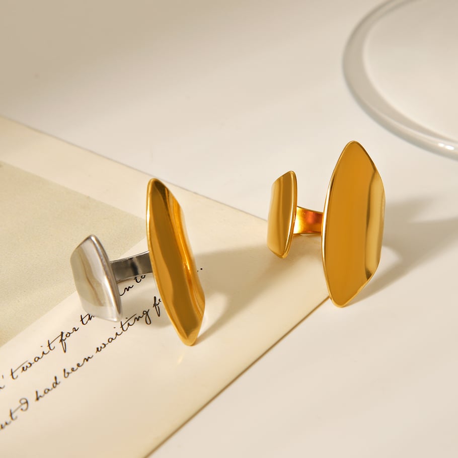 Simple Series Daily Shell Edelstahl Goldfarben Statement Ringe Bild7