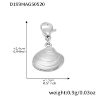 D199-Ciondolo a conchiglia in acciaio 4 pezzi Immagine10