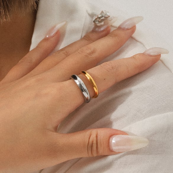 1 Piece Simple  Daily Irregular Shape Stainless Steel Statement Rings 2