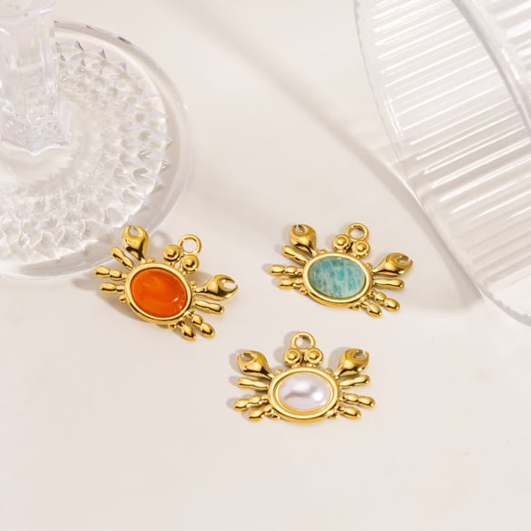 Ocean Series Cute Crab Stainless Steel DIY Pendant 2