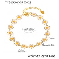 TXS256-Golden small chrysanthemum flower anklet 20+5cm Picture3