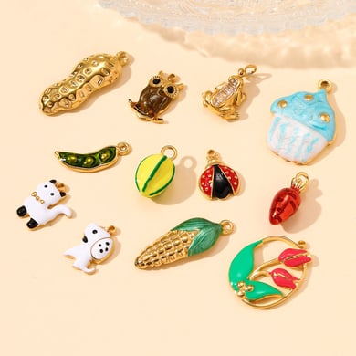 1 Piece Natural Food&Animal Stainless Steel Women's Pendants h5 Picture4