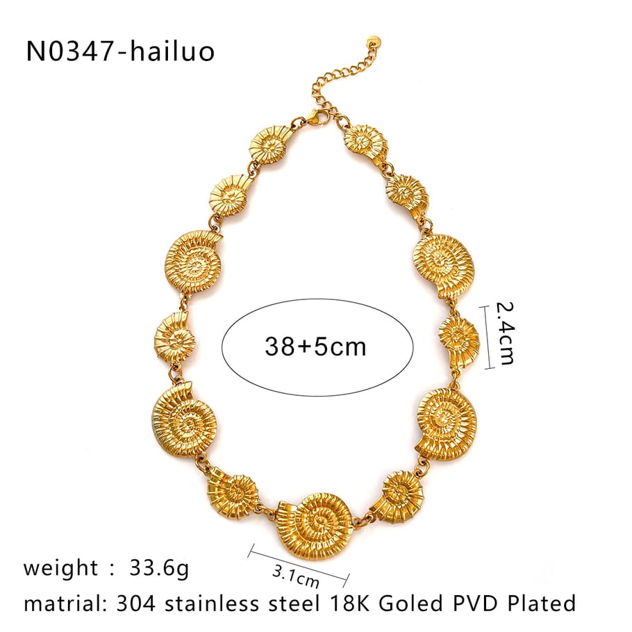 1 Piece Starfish Stainless Steel Gold Color Pendant Necklace Picture2