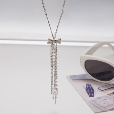 1 collar colgante de acero inoxidable con nudo de lazo para mujer h5 Imagen4