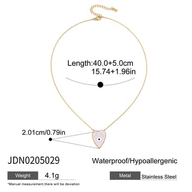 1 collar con colgante de ojo de diablo de acero inoxidable color dorado para mujer h5 