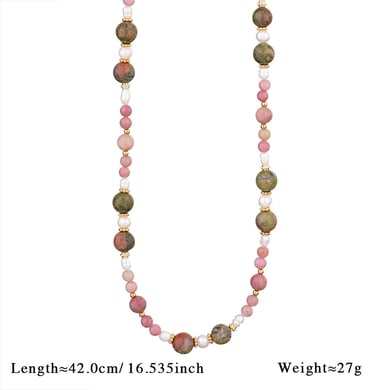 1 Piece Romantic Series Flower Natural Stones Women's Beaded Necklaces h5 Picture2