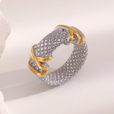 1 Piece Luxurious Series Casual Mixed Color Stainless Steel Statement Rings h5 Picture3