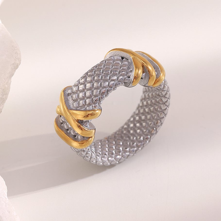 1 Piece Luxurious Series Casual Mixed Color Stainless Steel Statement Rings Picture3