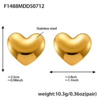 F1488-Boucles d&#39;oreilles cœur doré Image3
