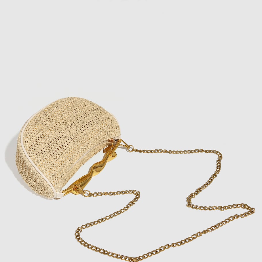 1 Piece Romantic Beige Straw - woven Chain Women's Handbags Picture3