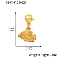 D197-Ciondolo pesce dorato 4 pezzi Immagine13