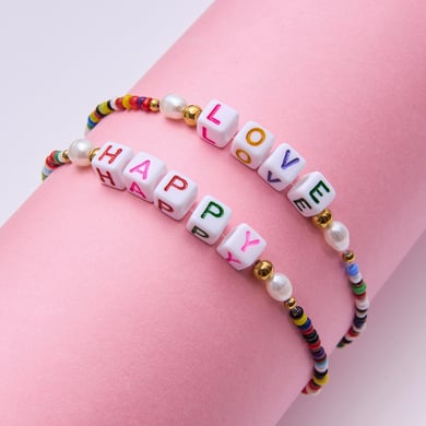 1 Piece Letter Colorful Beads Resin Women's Beaded Bracelets h5 Picture8