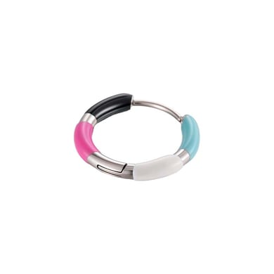 1 Piece Colorful Circle Stainless Steel Women's Hoop Earrings h5 