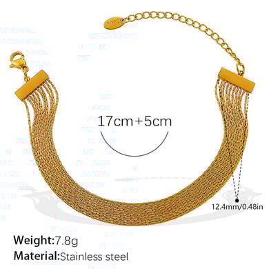 Chain Stainless Steel Gold Color Necklace Set h5 