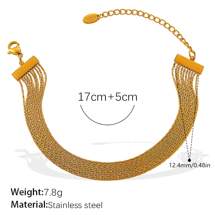 Chain Stainless Steel Gold Color Necklace Set 