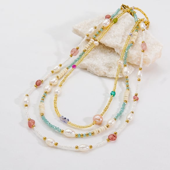 Lichte luxe en elegante kralenketting voor dames