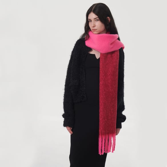 1 Stück einfache Winterschals aus Polyester in gemischten Farben für Damen