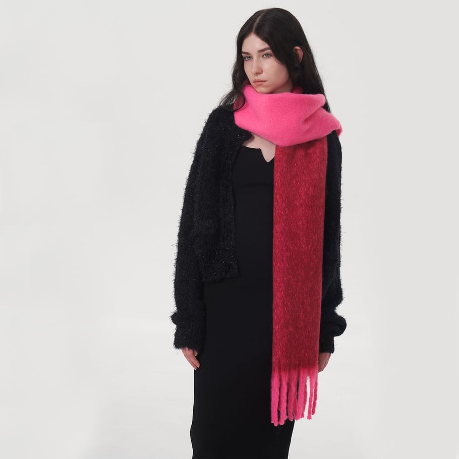 1 Stück einfache Winterschals aus Polyester in gemischten Farben für Damen Bild2