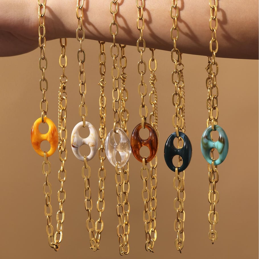 1 Piece Chic Irregular Shape Stainless Steel Gold Color Women's Pendant Necklaces Picture5