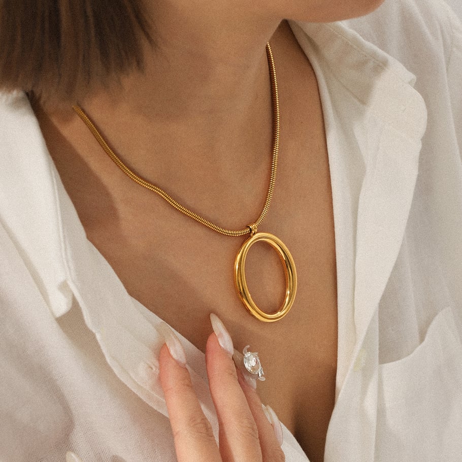 1 Piece Irregular Shape Stainless Steel  Gold Color  Women's Pendant Necklaces Picture3