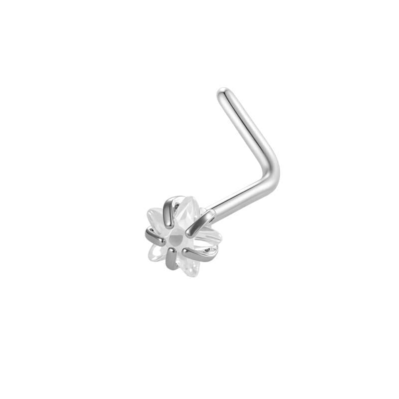 1 Piece Stainless Steel Zircon Nose Stud