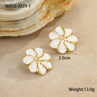 NMSE-J329-1 White earrings 