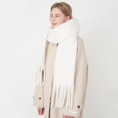 1 Stück einfache einfarbige Polyester-Winterschals für Damen h5 Bild3