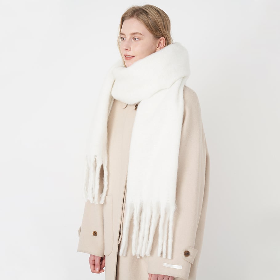 1 Stück einfache einfarbige Polyester-Winterschals für Damen Bild3