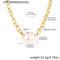 TXP309-Pig Nose White Necklace 46+5cm Picture2