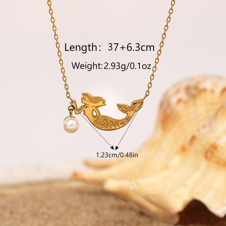 1 Piece Simple Fish Stainless Steel  Women's Pendant Necklaces Picture2