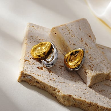 1 Paar Ohrstecker aus Edelstahl in verschiedenen Gold- und Silberfarben für Damen h5 Bild4