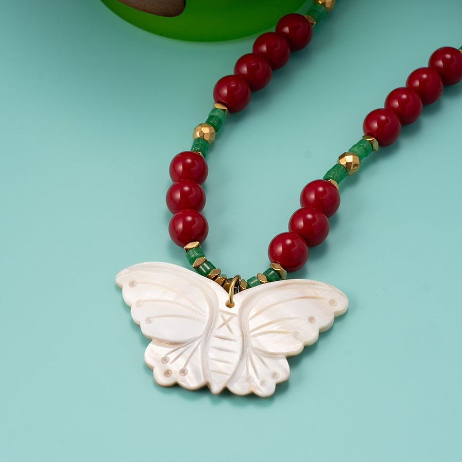1 Piece Gorgeous Butterfly Natural Stones Women's Beaded Necklaces Picture5