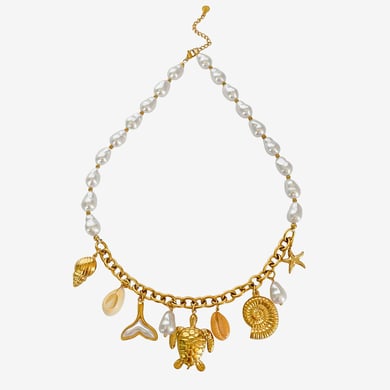 1 Piece Oceanic Stainless Steel Gold Color Pendant Necklace h5 