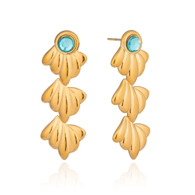 1 Pair Shell Stainless Steel Gold Color Dangle Earrings h5 Picture6