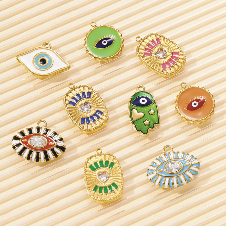 1 colgante lujoso de acero inoxidable con diseño de tarot de ojo del diablo para mujer Imagen5