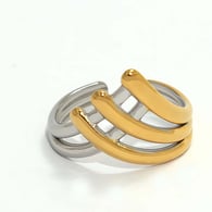 Gold and silver color/One size/1件戒指 Afbeelding3