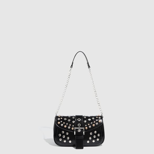 1 Piece Simple Series Punk Rivet PU Women's Shoulder Bags