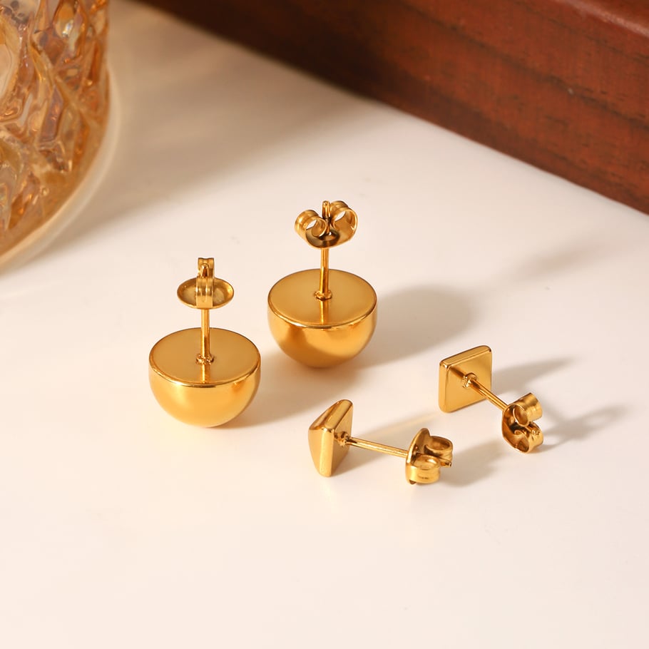 1 Pair Simple Irregular Shape Stainless Steel Gold Color Women's Stud Earrings Picture7