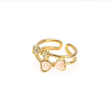 1 Piece Bow Knot Stainless Steel  Gold Color Statement Ring h5 Picture4